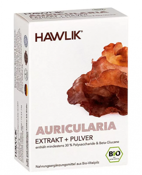 HAWLIK Bio Auricularia Extrakt+Pulver Kapseln