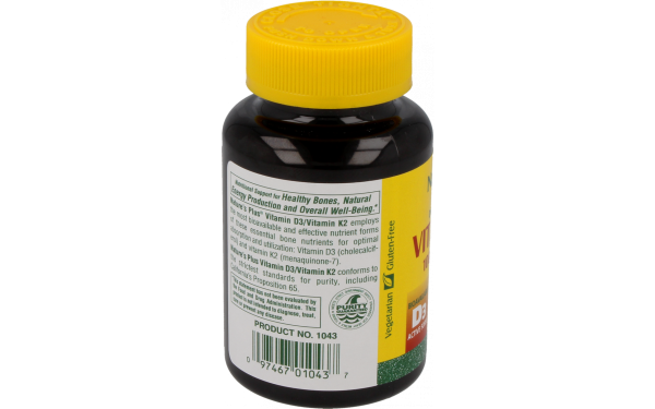 Nature's Plus - VIT D3 / VIT K2 (1.000 IE / 100 mcg) / Vitamin D3 und K2 (90 veg. Kapseln)