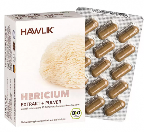 HAWLIK Bio Hericium Extrakt + Pulver Kapseln