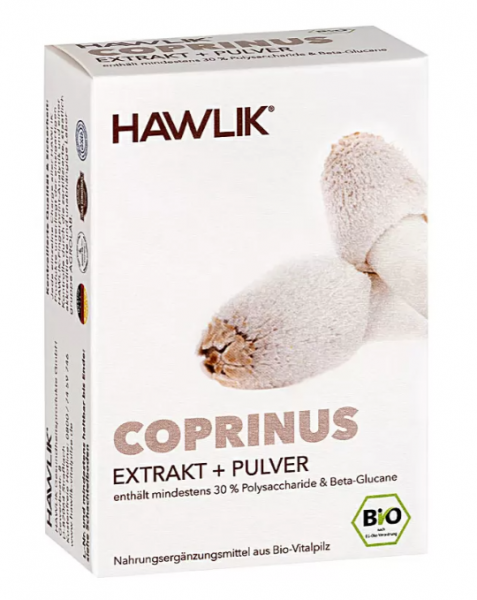 HAWLIK Bio Coprinus Extrakt + Pulver Kapseln
