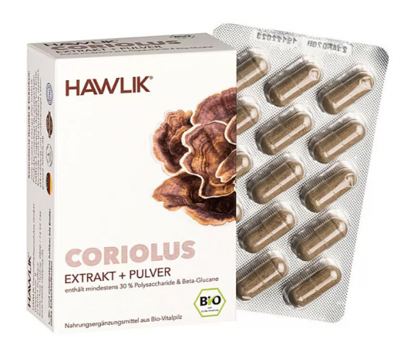 HAWLIK Bio Coriolus Extrakt + Pulver Kapseln