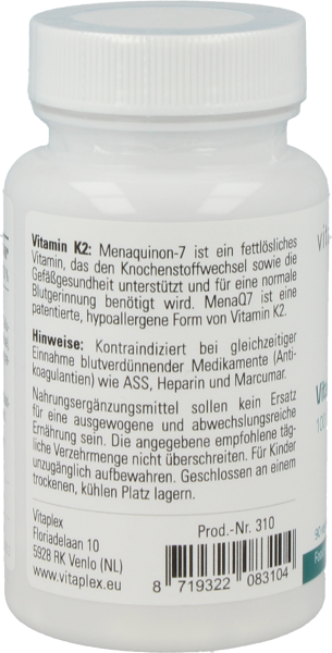 Vitaplex - Vitamin K2 100 mcg (90 veg. Kapseln)