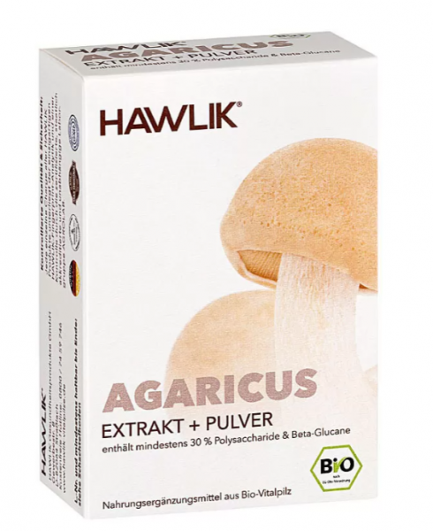 HAWLIK Bio Agaricus Extrakt + Pulver Kapseln