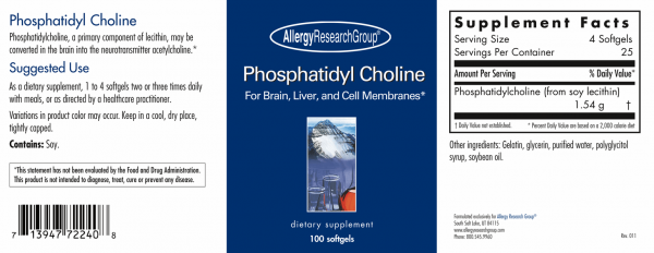 Allergy Research Group - Phosphatidyl Choline (100 Softgels)