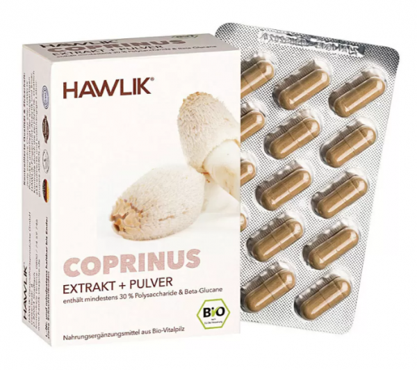 HAWLIK Bio Coprinus Extrakt + Pulver Kapseln